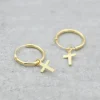 Hot Faith Guldörhängen creoler med kors