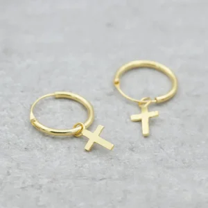 Hot Faith Guldörhängen creoler med kors