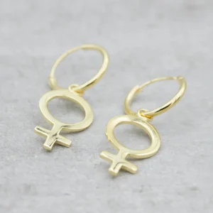 Fashion Faith Guldörhängen creoler med kvinnotecken