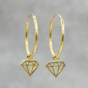 New Faith Guldörhängen stora creoler m diamant