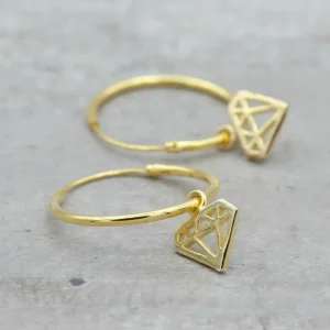 New Faith Guldörhängen stora creoler m diamant