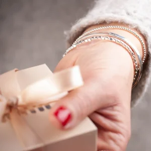 Fashion Faith Silverarmband elastiskt med kuber