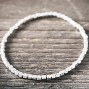 Fashion Faith Silverarmband elastiskt med kuber