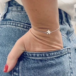 Outlet Faith Silverarmband liten pusselbit