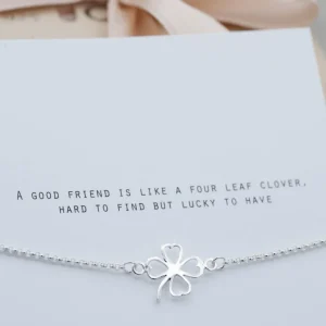 New Faith Silverarmband lyckoklöver kontur