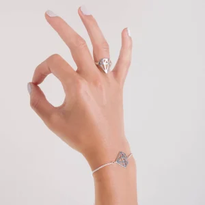 Discount Faith Silverarmband stor diamant