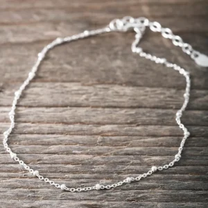 Discount Faith Silverfotlänk supertunn länk med kulor