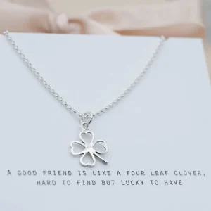 Hot Faith Silverhalsband lyckoklöver kontur