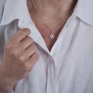 Hot Faith Silverhalsband lyckoklöver kontur