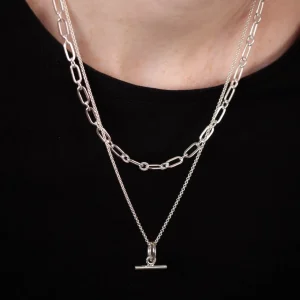 Best Faith Silverhalsband grov länk