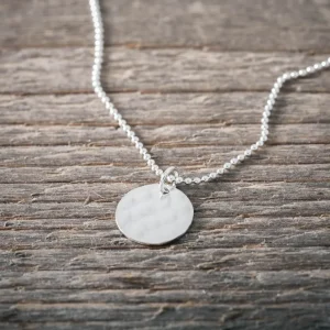 Discount Faith Silverhalsband hamrad bricka