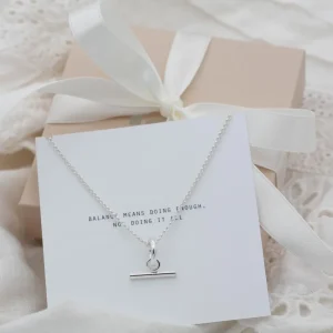 Clearance Faith Silverhalsband liten T-bar