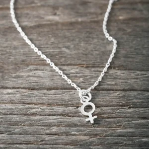 Best Faith Silverhalsband minikvinnotecken