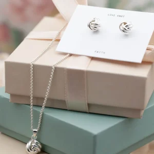 Fashion Faith Silverhalsband rund kärleksknut