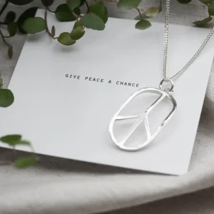 Fashion Faith Silverhalsband stort peace