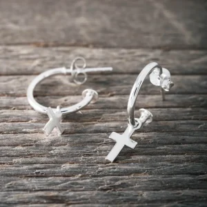 Best Faith Silverhoops med kors