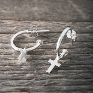 Best Faith Silverhoops med kors