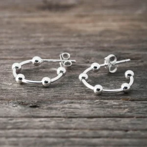 Outlet Faith Silverhoops små med 5 kulor