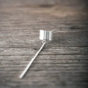 New Faith Silverörhänge ear cuff kedja m stav