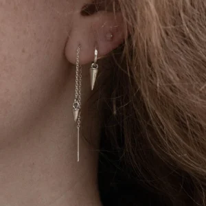 Sale Faith Silverörhängen creoler m hängande spike