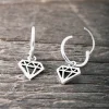 Best Faith Silverörhängen creoler med diamant