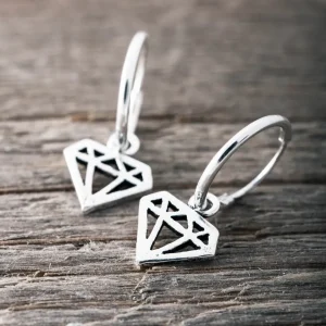 Best Faith Silverörhängen creoler med diamant