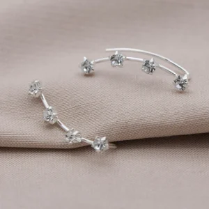 New Faith Silverörhängen ear climber stenar