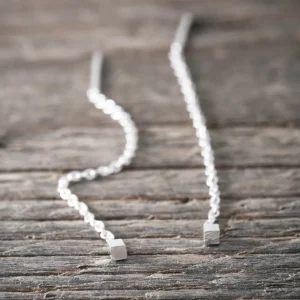 Clearance Faith Silverörhängen kedja med minikub