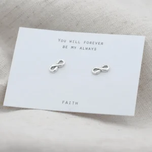 Discount Faith Silverörhängen små infinity