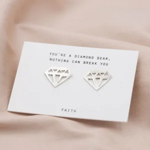 New Faith Silverörhängen stor diamant