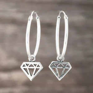 Sale Faith Silverörhängen stora creoler m diamant