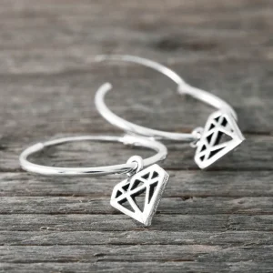 Sale Faith Silverörhängen stora creoler m diamant