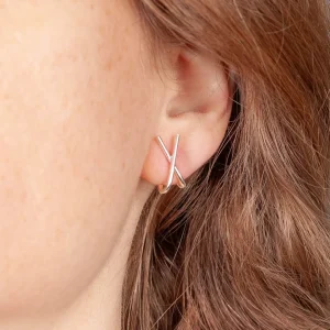 Best Faith Silverörhängen stort kryss