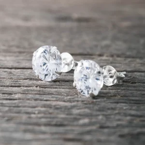 Discount Faith Silverörhängen vit sten 6mm