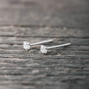 Fashion Faith Silverörhängen vit sten 3mm