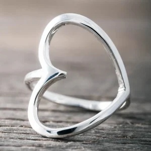 Fashion Faith Silverring stort konturhjärta