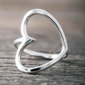 Fashion Faith Silverring stort konturhjärta