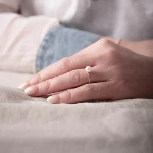 Online Faith Silverring supertunn m sötvattenpärla