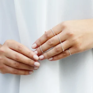 Online Faith Silverring tunn kedja
