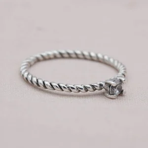 Discount Faith Silverring tvinnad oxiderad med c/z sten